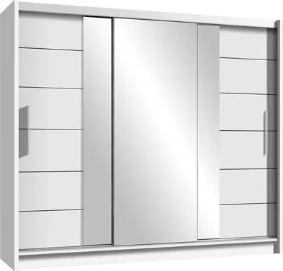 Produktbild von Schwebetürenschrank  Tirana II 250, 3 Türen Kleiderschrank mit 3 Spiegel, Moderne Garderobe, Schrank in Größe: 250 x 215 x 61 cm