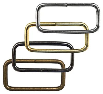 Produktbild von 10 Rechteck Ringe Rahmen Durchzug Metall-Schlaufe Gurtband Variantenwahl, Farbe:gold, Größe:30 (25) x 18 x 2 mm
