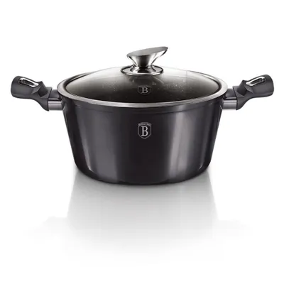 Produktbild von Berlinger Haus Carbon Pro Topf 24cm Grafitmetall mit Tredubbel Granitbeläggning und Silikonhandtag