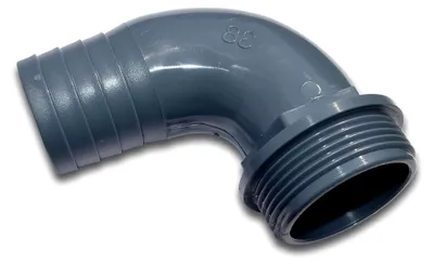Produktbild von Winkelschlauchtülle 90° für Pumpenanschluss Ø 38 mm x 1 1/2 Zoll Außengewinde