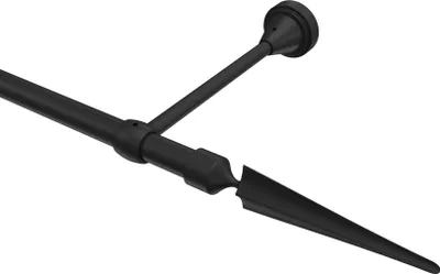 Produktbild von Interdeco Gardinenstange / Vorhangstange Schwarz, Typ Primus Lorenzo (Speer), 16 mm Ø 1-läufig, 220 cm