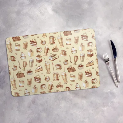 Produktbild von Tischset 4x45x30 cm Platzset Tischmatte Platzmatte Untersetzer - Beerenkuchen und Schokolade
