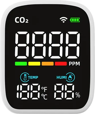 Obrázek produktu pro PV28-AW Smart WIFI Mini detektor CO2, přenosný monitor kvality vzduchu v interiéru 3 v 1, digitální monitor teploty a vlhkosti CO2, detektor oxidu uhličitého, rozsah měření 400šC5000 PPM, tester CO2 pro použití doma, v autě, na cestách