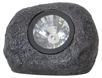 Productafbeelding van LED zonne-energie spot "Felsen ROCKY" - Spot met warmwitte LED - Schemersensor - 15 lumen - Hoogte: 8 cm