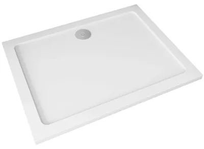 Immagine prodotto di Piatto doccia rettangolare Piato - resina di marmo - bianco lucido - 100x90x3 cm