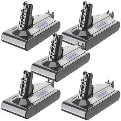 Immagine prodotto di Batteria di ricambio per aspirapolvere senza fili - V10/SV12 - 6000 mAh - Compatibile con Motorhead/Animal/Animal Pro/Trigger - Confezione da 5