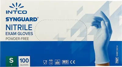 Zdjęcie produktu dla Rękawice nitrylowe Intco SYNGUARD (opakowanie 100 szt.) niebieskie
