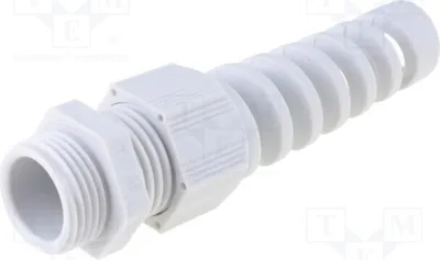 Imagen del producto de 1 x Conector para cable, grado de protección IP68, color gris, modelo HT-K, RAL7035, para cable de 1,5 mm, con protección contra dobleces