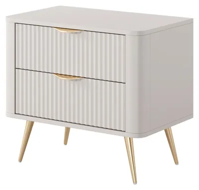 Image de Table de chevet, beige, 63,2 x 55,3 x 38 cm