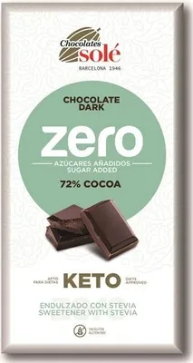 Produktbild von Bitterschokolade 72% Kakao ohne Zuckerzusatz mit Stevia KETO 100 g