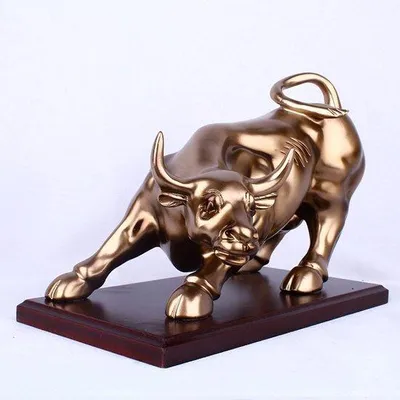 Productafbeelding van Unyqoos® Stierenbeeld van hars – abstracte decoratieve figuur, Feng Shui geluksbringer voor kantoor en huis, symbool voor carrière en welvaart