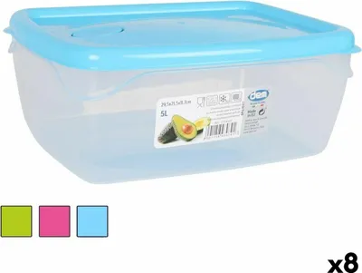 Obrázek produktu pro Obdélníkový box na svačinu s víkem Dem 5 L obdélníkový 29,5 x 21,5 x 11,7 cm (8 kusů)