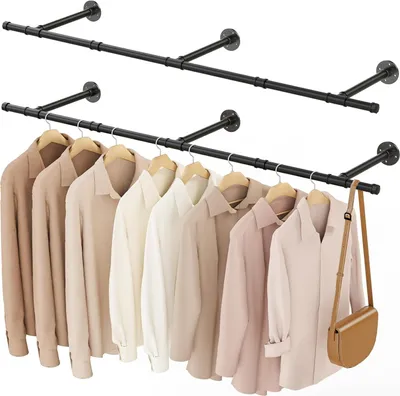 Immagine prodotto di Appendiabiti industriali - salvaspazio - set di 2 - nero - 150 cm