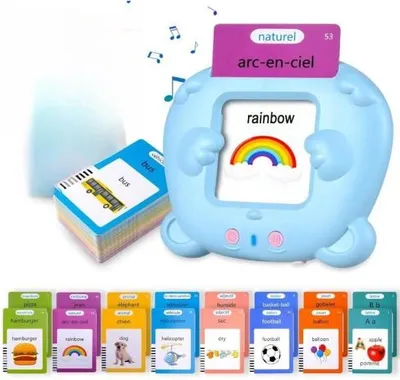 Produktbild von Set mit 510 sprechenden Lernkarten für Kinder – Mark – Freundschaftswort – Französisch/Englisch/Zweisprachig – Lernspielzeug