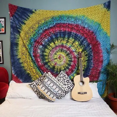 Produktbild von Famanu Wandteppich Mandala mit Elefantendesign - Verschiedene Größen