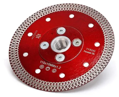 Obrázok produktu pre Diamantový kotúč 115 mm na rezanie keramickej dlažby, žuly, mramoru, s prírubou M14, na mokré/suché rezanie