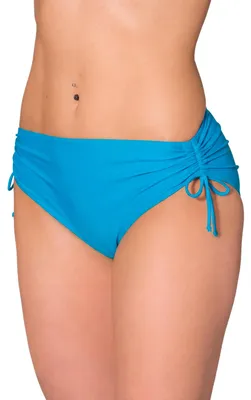 Produktbild von Aquarti Bikinihose Damen mit Raffung – Bikinihosen für Damen mit Bindebändern, schnelltrocknend, Farbe: Azurblau, Größe: 38