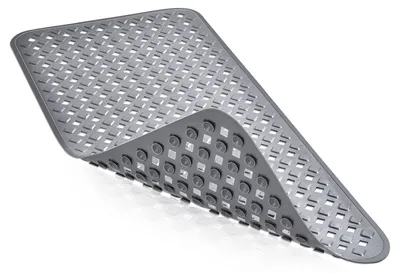 Produktbild von Badewannenmatte 88x40cm Grau mit 260 Saugnäpfen, rutschfest, schimmelresistent, maschinenwaschbar