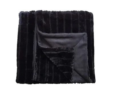 Produktbild von Kuscheldecke XXL 150x200cm Wohndecke Tagesdecke Bettüberwurf Farbe Schwarz Waschbar