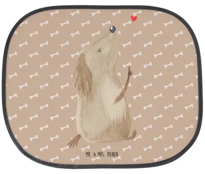 Produktbild von Mr. & Mrs. Panda autofenster sonnenschutz Hund Liebe - Hundeglück - Geschenk, Seitlicher, Fürs Auto, für Autoscheiben, Hunde, Herz, hitzeschutz, Süß, Sprüche, Kfz