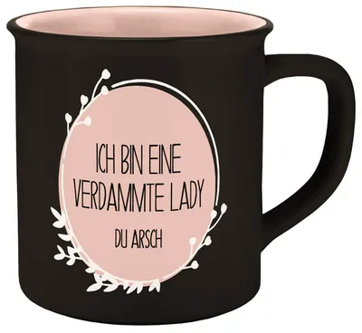 Produktbild von Tasse Verdammte Lady Emaille-Optik 400ml