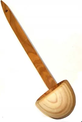 Produktbild von Schöpfkelle, Holzkelle 36 cm | Küchenlöffel aus Kirschholz | Für Kessel und Feldküche | Umweltfreundlicher großer Kochlöffel