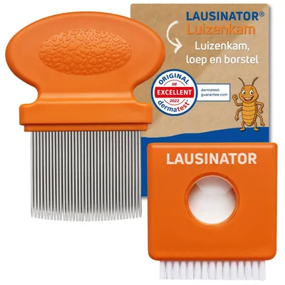 Produktbild von Läusekamm Nasskamm Haarlaus-Kamm - Metall - 0,12 mm Zinkenabstand - Mit Lupe - Für Kopfläuse und Nissen