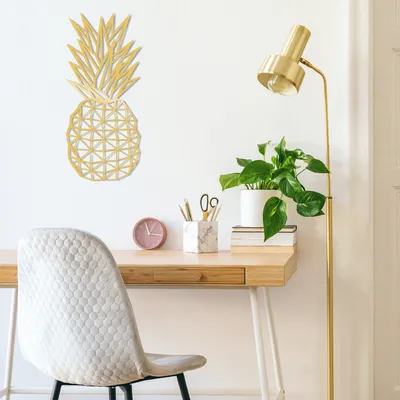 Produktbild von Wallity, Pıneapple- TNL1316, Gold, Sonstige WohnNachbildungationen, 22 x 36 cm, 100% Metall (Dicke: 1