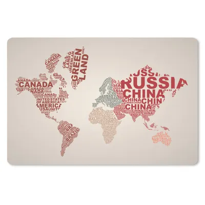 Produktbild von MuchoWow® Schreibtischunterlage Weltkarte - Buchstaben - Farben 60x40 cm - XXL Mauspad - Großes Mauspad