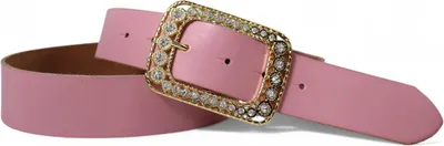 Produktbild von Ledergürtel Damen Echtleder 4 cm, goldene Strass-Schnalle, Gürtel FRONHOFER