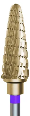 Produktbild von Fräser aus Hartmetall mit Goldbeschichtung für Hybrid- und Gel-Maniküre – feiner, konischer Kopf