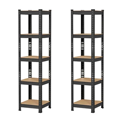 Produktbild von Lagerregal 2er Set 5 Böden Metall 150 x 37 x 37cm Schwarz