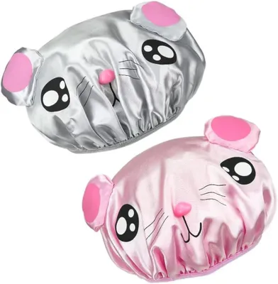 Image de Ensemble de 2 protections pour douche, imperméables, réutilisables, à double couche, avec élastique, pour enfants