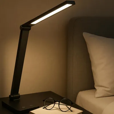 Produktbild von LED-Tischlampe, 550 Lumen, 3000-6500K, dimmbar, USB, schwarz, 38x11 cm