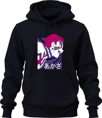 Obrázek produktu pro あかざ Demon Anime Manga Face Japan Fan Gift Japan Y2K Streetwear Uni mikina s kapucí, Navy, L
