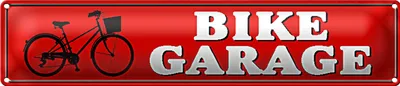 Produktbild von Blechschild Straßenschild 46x10cm Bike Garage Fahrrad Dekoration