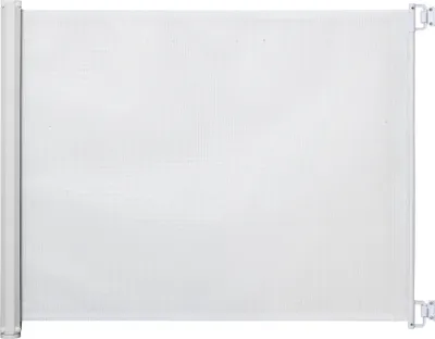 Productafbeelding van Moonbite uitrolbaar veiligheidsrooster voor deuren, tot 115 cm, ter bescherming van kinderen en huisdieren, met automatische oprolfunctie, bedienbaar met één hand, metaal, wit