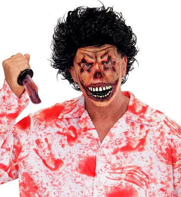 Produktbild von Widmann Zombie Clown Halbmaske aus Latex für Halloween, Herren Horror Kostüme
