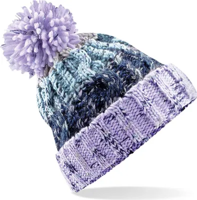 Image de Beechfield B486 | Corkscrew Pom Pom Bonnet d'hiver - Couleur : Lavender Fizz - Taille : One Size
