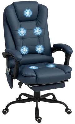 Produktbild von Vinsetto Bürostuhl mit 7 Punkt Massage, ergonomischer Chefsessel Blau