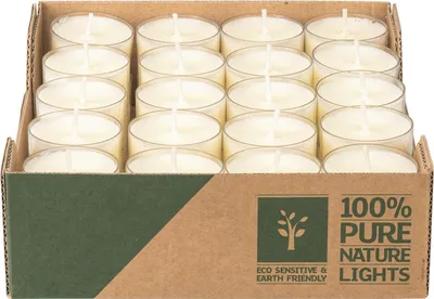 Produktbild von PURE Nature Lights Teelichter Rapswachs Ø38mm 40 St - Vegan, Lange Brenndauer, Recycelt, 40 Stück