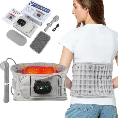Produktbild von aufblasbarer lendenwirbelgürtel mit heiz- & massagefunktion, rotlicht, ergonomisch, schmerzlinderung, kabellos, für männer & frauen