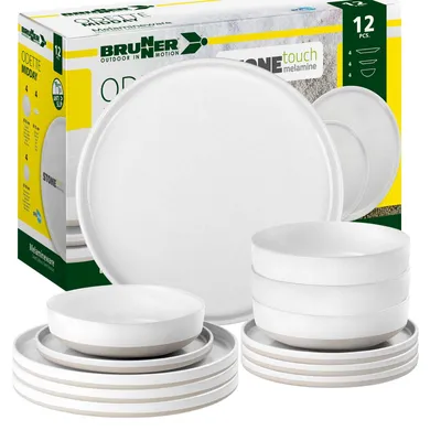 Produktbild von BRUNNER Camping Geschirr Set 4 Personen | Anti-Slip | Midday ODETTE, 12-tlg.
