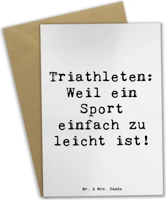 Produktbild von Mr. & Mrs. Panda Grußkarte Spruch Triathlon Helden - Weiß - Geschenk, Grußkarten, Begeisterung, hochzeitskarten, osterkarten, Sportler Geschenke, Training, Sportart