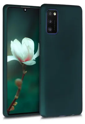 Produktbild von kwmobile Handyhülle für Samsung Galaxy A41 Hülle - Silikon Case metallisch schimmernd - Schutzhülle Cover - Metallic Petrol
