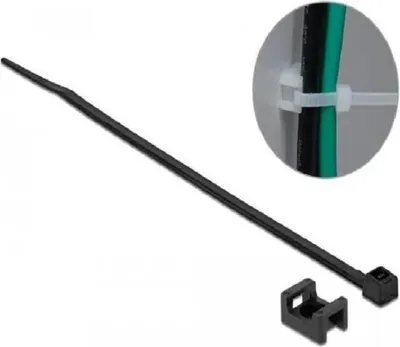 Produktbild von DeLOCK 18884, Kabelbinder zur Schraubmontage, Nylon, Schwarz, 3,5 mm, -20 - 65 °C, 15 mm