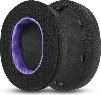 Produktbild von INF Ersatz-Ohrpolster für Sony WH-1000XM5 Kopfhörer - Schwarz/Lila Mesh