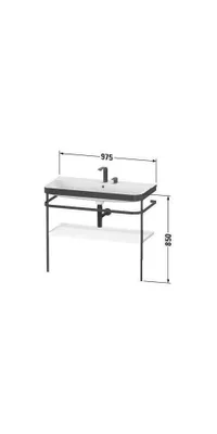 Produktbild von Waschtischunterbau HAPPY D.2 PLUS 975x490mm m Metallkon o HL we supermatt ohne Hahnloch weiß supermatt