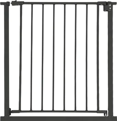 Image de Barrière de sécurité pour escalier Relaxdays, 75–80 cm, sans perçage, pour bébés et jeunes enfants, pour escaliers et portes, barrière de sécurité à fixation par serrage, noire