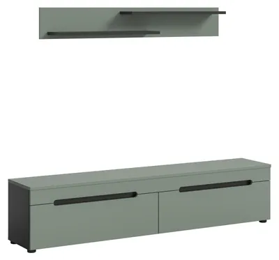 Produktbild von xonox.home - Lowboard Canu 170x38x33 cm in Korpus Basalt grau und Front Smoke Gr